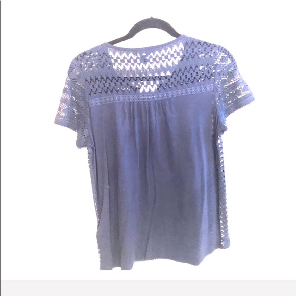 ❤️Price FIRM❤️. Lucky Brand Navy Laced Shirt Size Medium - Picture 3 of 3